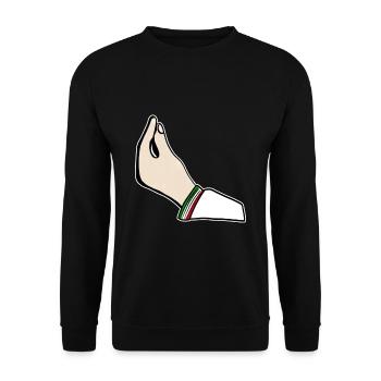 Italian flag design with Italian - Unisex Sweatshirt - black - Front - Alina (178cm) & Michal (187cm)