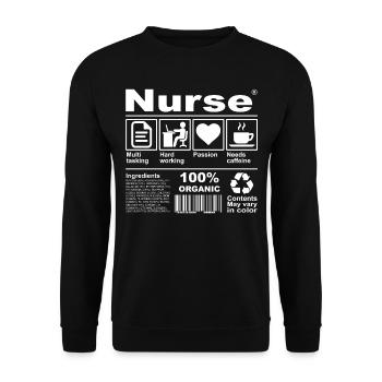 Nurse - Unisex Pullover - Schwarz - Vorne - Alina (178cm) & Michal (187cm)