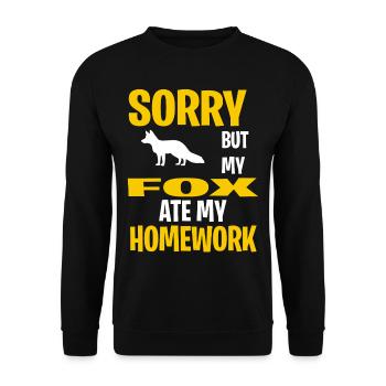 Funny Fox Gift Idea - Unisex Sweatshirt - black - Front - Alina (178cm) & Michal (187cm)