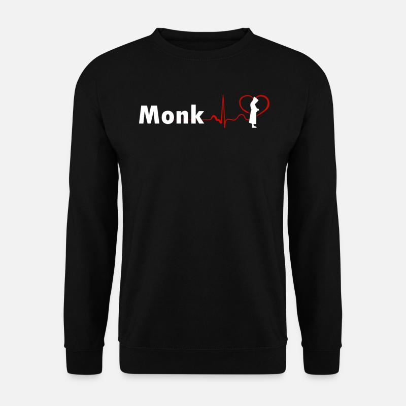GREAT MONK HEARTBEAT DESIGN - Unisex Pullover - Schwarz