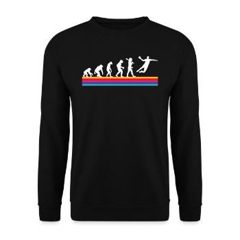 Retro handball graphic t-shirt - Unisex Sweatshirt - black - Front - Alina (178cm) & Michal (187cm)