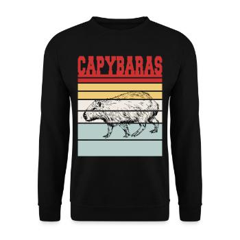 CAPYBARAS - Unisex Sweatshirt - black - Front - Alina (178cm) & Michal (187cm)