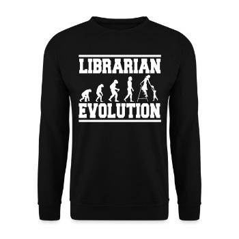 LIBRARIAN EVOLUTION shirt - Unisex Sweatshirt - black - Front - Alina (178cm) & Michal (187cm)