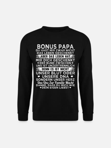 Lustig Stiefpapa Bonus Papa Vatertag Geschenk - Unisex Pullover - Schwarz