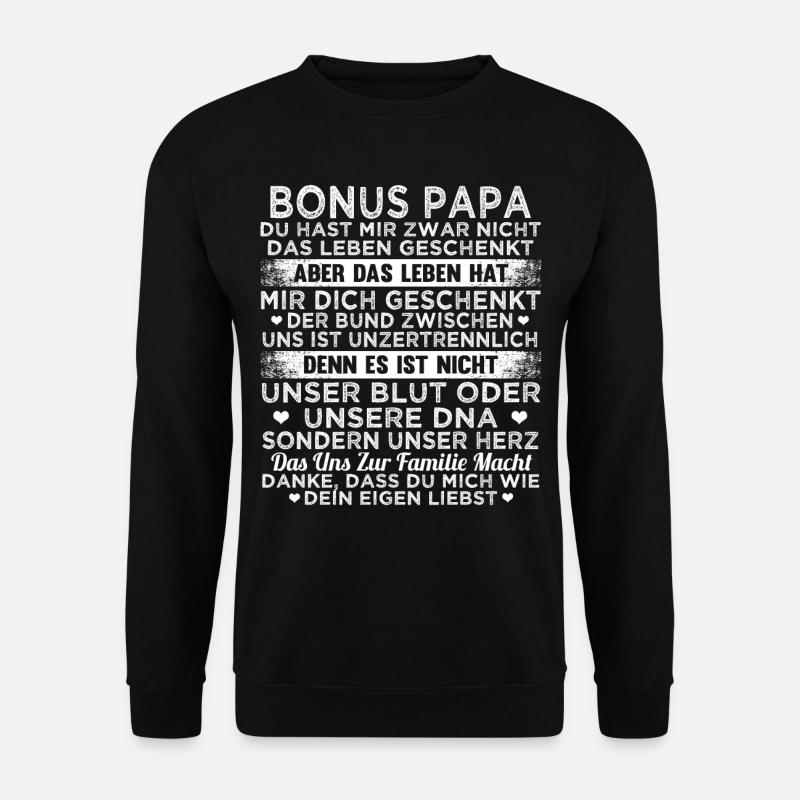 Lustig Stiefpapa Bonus Papa Vatertag Geschenk - Unisex Pullover - Schwarz