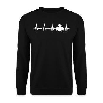 Batterie Heartbeat White - Sweat-shirt Unisexe - noir - Devant - Alina (178cm) & Michal (187cm)