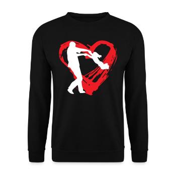 Daughter Heart - Unisex Pullover - Schwarz - Vorne - Alina (178cm) & Michal (187cm)