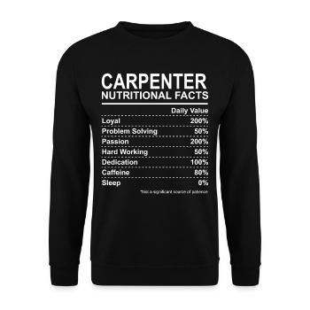 Carpenter Nutritional Facts - Unisex Sweatshirt - black - Front - Alina (178cm) & Michal (187cm)