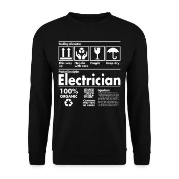 Product Description Shirt - Electrician Edition - Unisex Sweatshirt - black - Front - Alina (178cm) & Michal (187cm)