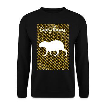 Pet Capybara Tshirt - Unisex Pullover - Schwarz - Vorne - Alina (178cm) & Michal (187cm)