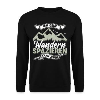 Wandern Lustiges Hiking Geschenk Natur Freiheit - Unisex Pullover - Schwarz - Vorne - Alina (178cm) & Michal (187cm)