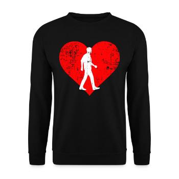 I LOVE WALKING - Unisex Sweatshirt - black - Front - Alina (178cm) & Michal (187cm)