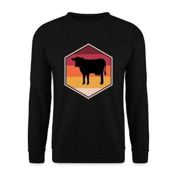 Fancy Cow Present Idea For Boys - Unisex Pullover - Schwarz - Vorne - Alina (178cm) & Michal (187cm)