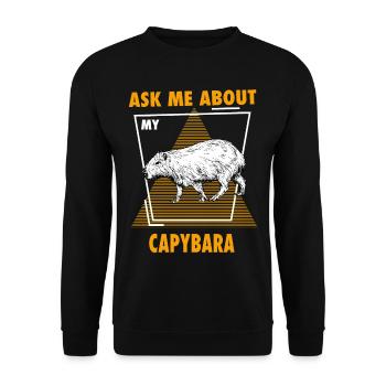 Ask Me About My Capybaras - Unisex Pullover - Schwarz - Vorne - Alina (178cm) & Michal (187cm)