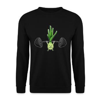 Leek Fitness Pumper Design Pak Choi Sport Motivat - Unisex Sweatshirt - black - Front - Alina (178cm) & Michal (187cm)