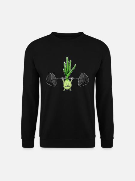 Leek Fitness Pumper -suunnittelu Pak Choi Sport Motivat - Unisex svetaripaita - musta