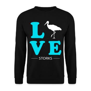 Stork - Unisex Sweatshirt - black - Front - Alina (178cm) & Michal (187cm)