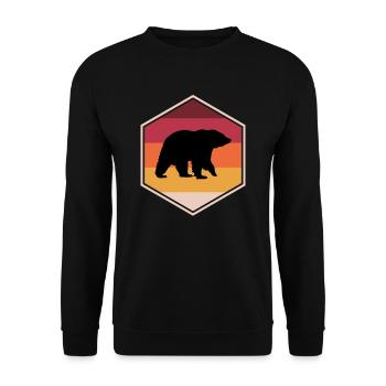 Great Grizzly Bear Present Idea For Boys - Unisex Sweatshirt - black - Front - Alina (178cm) & Michal (187cm)