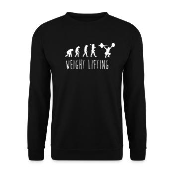 Weight lifting evolution - Unisex Sweatshirt - black - Front - Alina (178cm) & Michal (187cm)