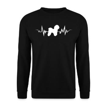 Heartbeat Tshirt For Bichon Frize Owners - Unisex Sweatshirt - black - Front - Alina (178cm) & Michal (187cm)