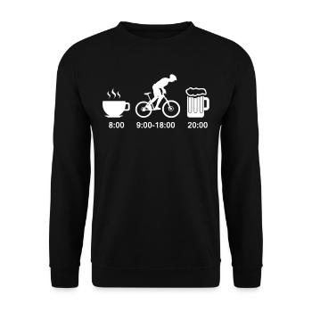 Fahrrad Bier Mountainbike Lustig Geschenk Geek - Unisex Pullover - Schwarz - Vorne - Alina (178cm) & Michal (187cm)