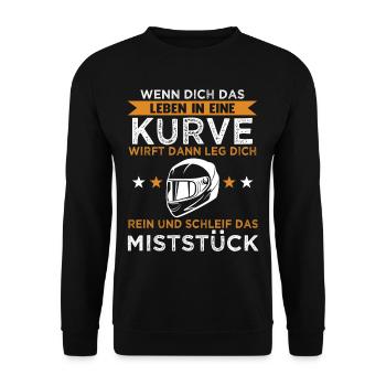 Lustig Motorrad Bike Geschenk Spruch Sarkastisch - Unisex Pullover - Schwarz - Vorne - Alina (178cm) & Michal (187cm)