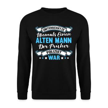 Lustig Polizei Cop Polizist Beruf Spruch Geschenk - Unisex Pullover - Schwarz - Vorne - Alina (178cm) & Michal (187cm)