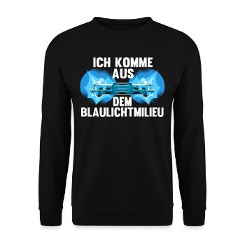 Lustig Polizei Cop Polizist Beruf Spruch Geschenk - Unisex Pullover - Schwarz - Vorne - Alina (178cm) & Michal (187cm)