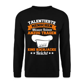 Lustig Koch Chefkoch Küchenchef Spruch Geschenk - Unisex Pullover - Schwarz - Vorne - Alina (178cm) & Michal (187cm)