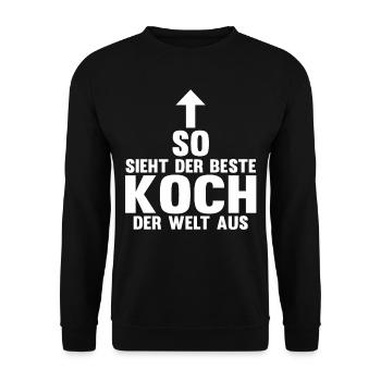Lustig Koch Chefkoch Küchenchef Spruch Geschenk - Unisex Pullover - Schwarz - Vorne - Alina (178cm) & Michal (187cm)