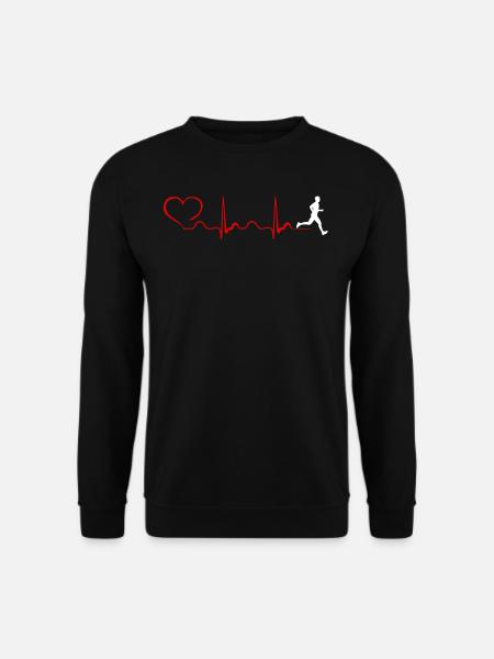 Triathlon Heartbeat And Heart - Unisex Pullover - Schwarz