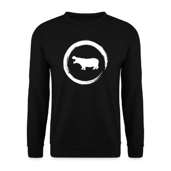 hippopotamus - Unisex Sweatshirt - black - Front - Alina (178cm) & Michal (187cm)