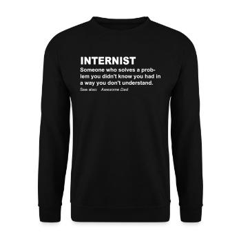 Funniest Internist Shirt - Sweat-shirt Unisexe - noir - Devant - Alina (178cm) & Michal (187cm)