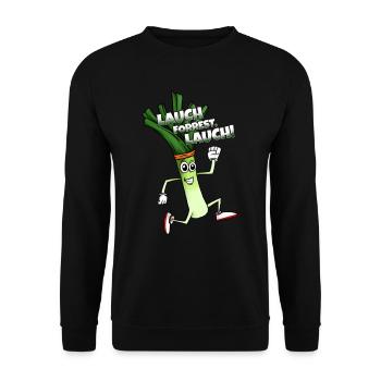 Funny leek design for jogging running marathon - Unisex Sweatshirt - black - Front - Alina (178cm) & Michal (187cm)