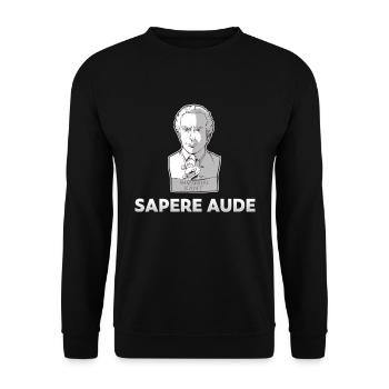Sapere Aude Philosophie Immanuel Kant für Philosop - Unisex Pullover - Schwarz - Vorne - Alina (178cm) & Michal (187cm)