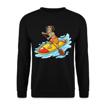 Conception de SUP pour les pagayeurs debout et les propriétaires de chiens - Sweat-shirt Unisexe - noir - Devant - Alina (178cm) & Michal (187cm)