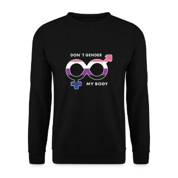 Genderfluid flag design against gender roles - Unisex Sweatshirt - black - Front - Alina (178cm) & Michal (187cm)