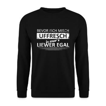 Pfalz Pfälzisch Babbeln für Pfälzer - Unisex Pullover - Schwarz - Vorne - Alina (178cm) & Michal (187cm)