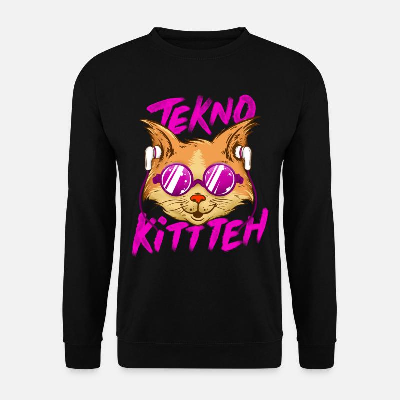 Tekno Underground Raver Techno cat - Unisex Sweatshirt - black