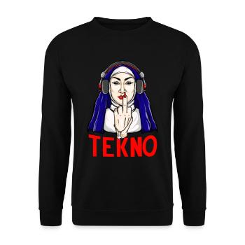 Tekno Underground nun majeur doigt techno - Sweat-shirt Unisexe - noir - Devant - Alina (178cm) & Michal (187cm)