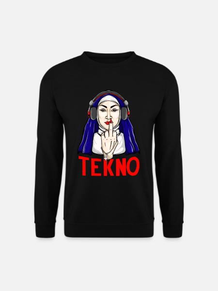 Tekno Underground Nonne Mittelfinger techno - Unisex Pullover - Schwarz