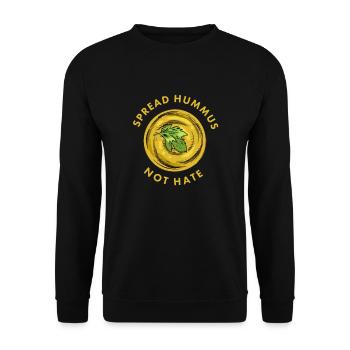 Vegan hummus foodie saying - Unisex Sweatshirt - black - Front - Alina (178cm) & Michal (187cm)