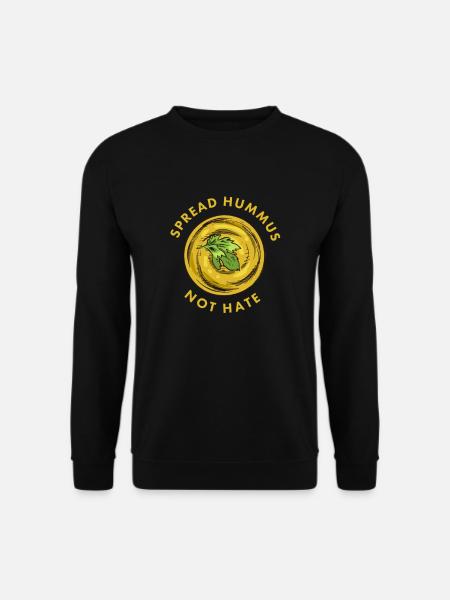 Vegan Hummus Foodie Spruch - Unisex Pullover - Schwarz