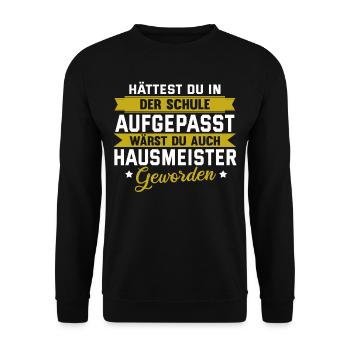 Lustig Hausmeister Facility Manager Job Geschenk - Unisex Pullover - Schwarz - Vorne - Alina (178cm) & Michal (187cm)