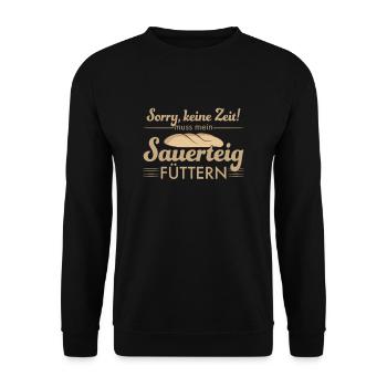 Sauerteigbrot mit Sauerteig ansetzen und backen - Unisex Pullover - Schwarz - Vorne - Alina (178cm) & Michal (187cm)