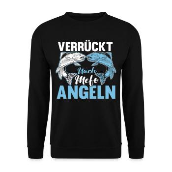 Lustig Angeln Fischen Fischer Spruch Geschenk - Unisex Pullover - Schwarz - Vorne - Alina (178cm) & Michal (187cm)