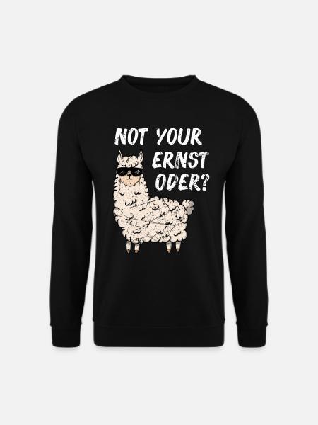 Not your Ernst Lama Lustig Spruch Geschenk Geel - Unisex Pullover - Schwarz