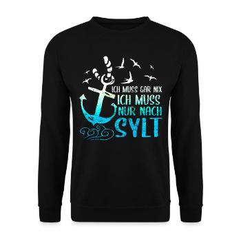Küstenkind Norddeutschland Sylt Nordsee Geschenk - Unisex Pullover - Schwarz - Vorne - Alina (178cm) & Michal (187cm)