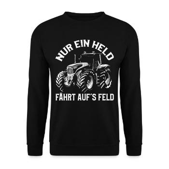 Lustige Bauern Spruch Landwirt Traktor Geschenk - Unisex Pullover - Schwarz - Vorne - Alina (178cm) & Michal (187cm)