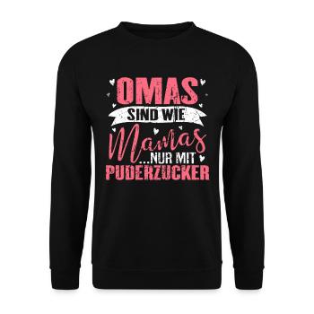 Mama Oma Muttertag Süß Lustig Spruch Geschenk - Unisex Pullover - Schwarz - Vorne - Alina (178cm) & Michal (187cm)
